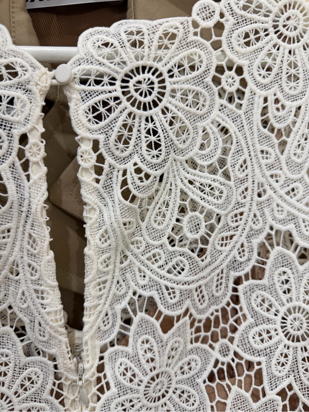 Self-Portrait Cream Floral Crochet Midi Dress - Picture 6 of 8